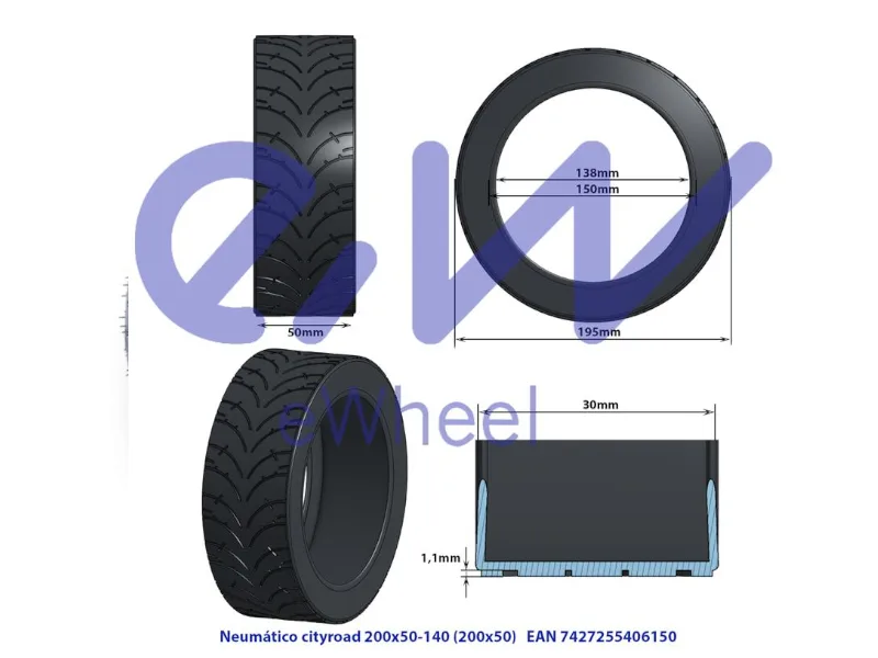 Ελαστικό με σαμπρέλα 200x50 - (5,5'') - Image 2